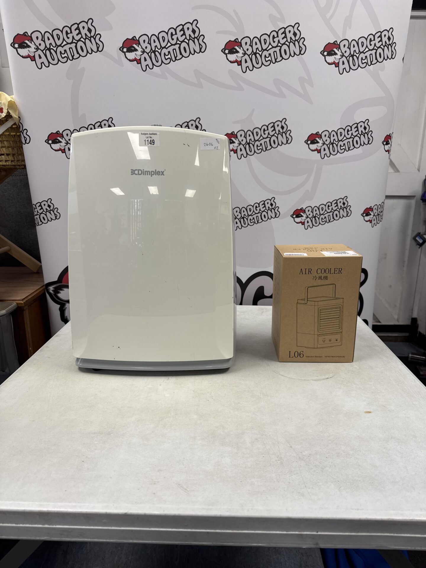 1149 Dimplex dehumidifier (working) with chinesium personal air cooler