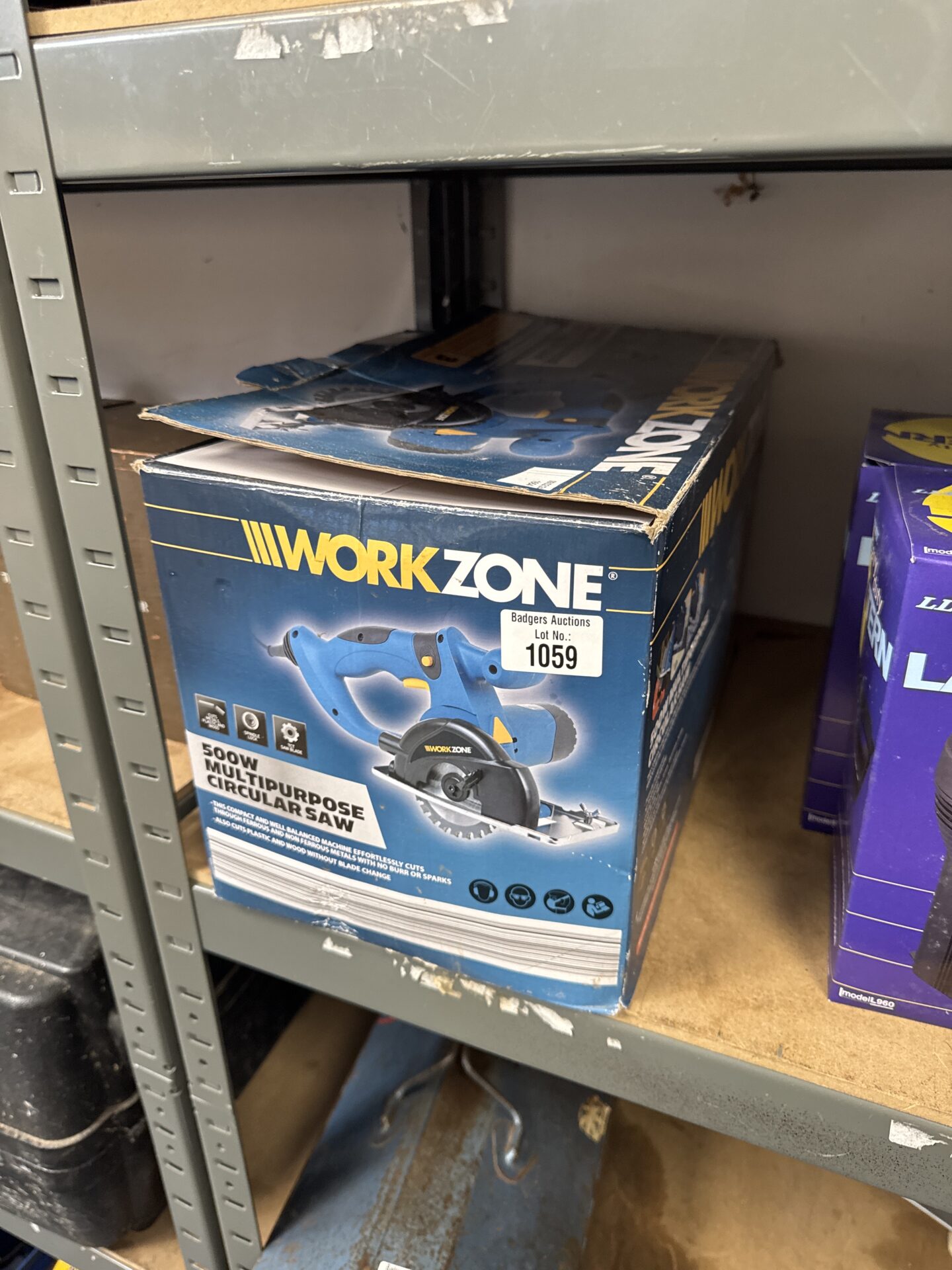 1059 Workzone 500w multipurpose circular saw – appears new in box