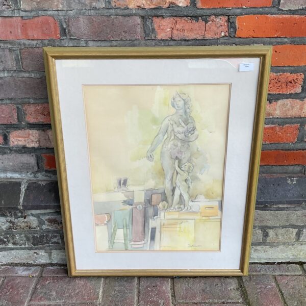 Janet Boulton watercolour painting of a Grecian lady with children.