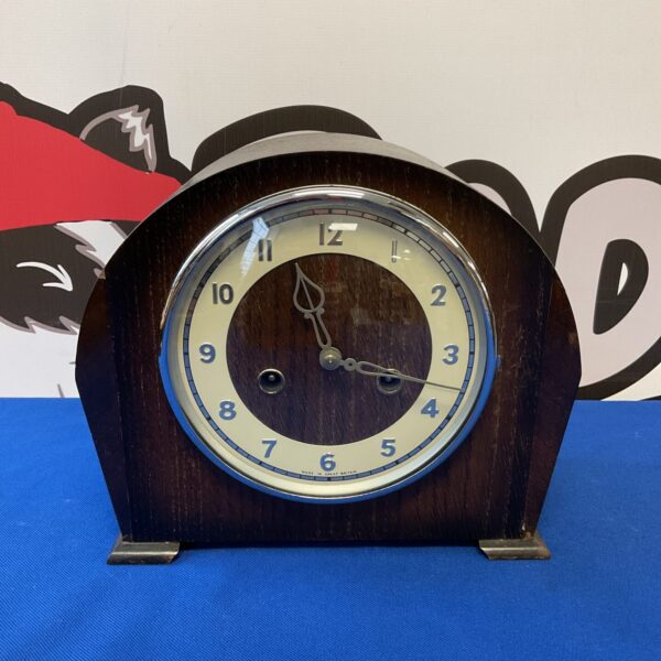 Vintage Smiths Enfield mantle clock with cream dial.