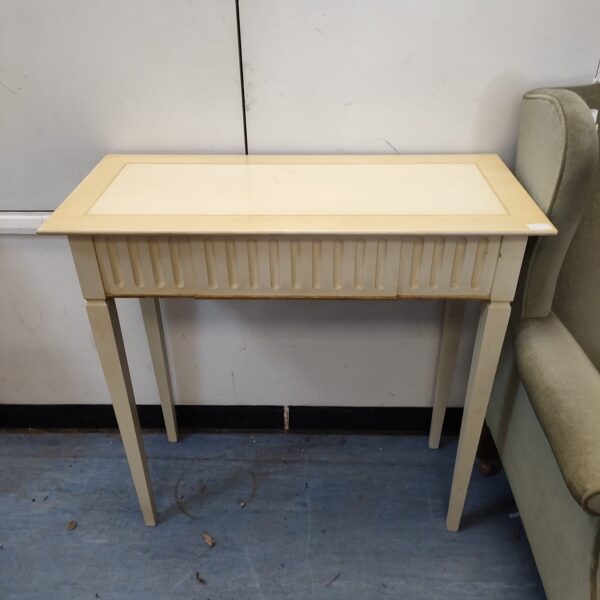 Cream painted side table, vintage occasional hall table.