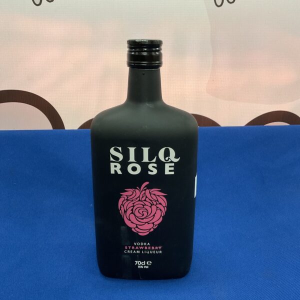 Sealed bottle of Silq Rose Strawberry Vodka, a premium spirit.