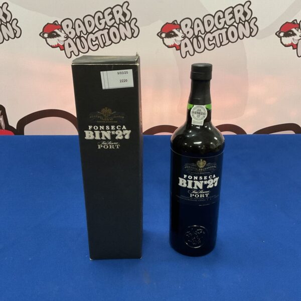Sealed bottle of Fonseca Bin No 27 Port wine for collectors.