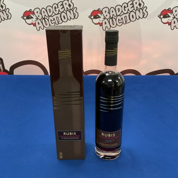 Sealed bottle of Rubis Velvet Chocolate Ruby Alcohol for collectors.