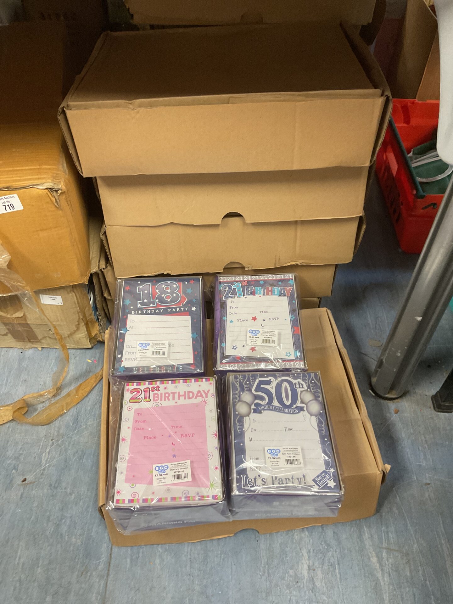 718 Twelve boxes of rsvp birthday cards