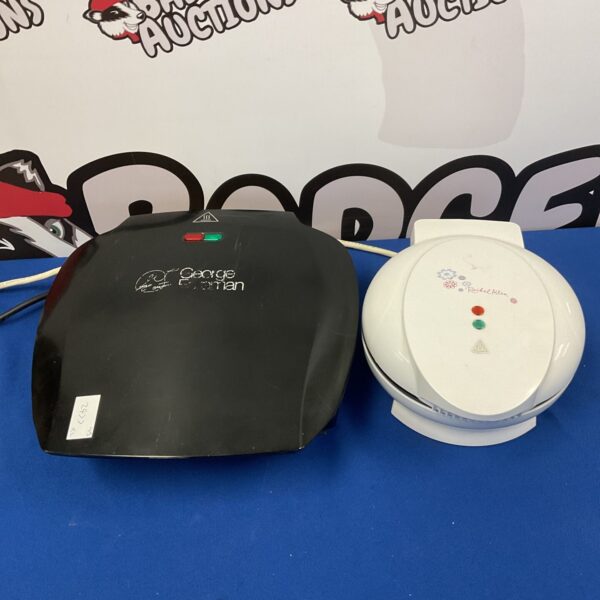George Foreman grill and Rachel Allen cupcake maker kitchen appliances.
