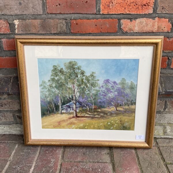 Original oil painting of Malawi Blantyre Mobil Guest House from the golf course.