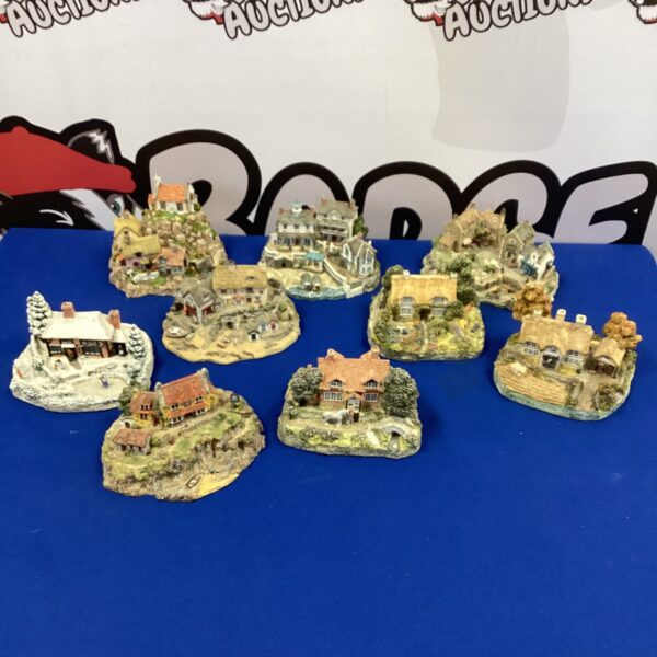 Danbury Mint cottage ornaments collection, scenic shores and four seasons.