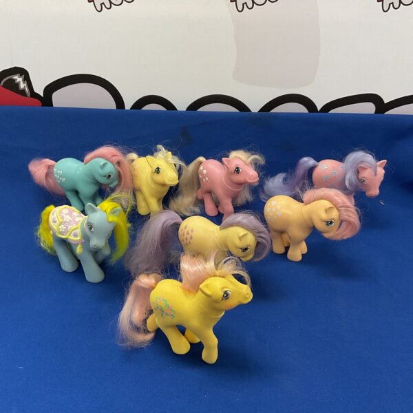 Vintage My Little Pony lot of eight colourful toys.