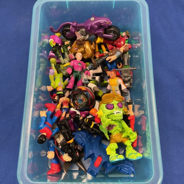 Vintage Imaginex action figures lot with colourful characters and accessories.