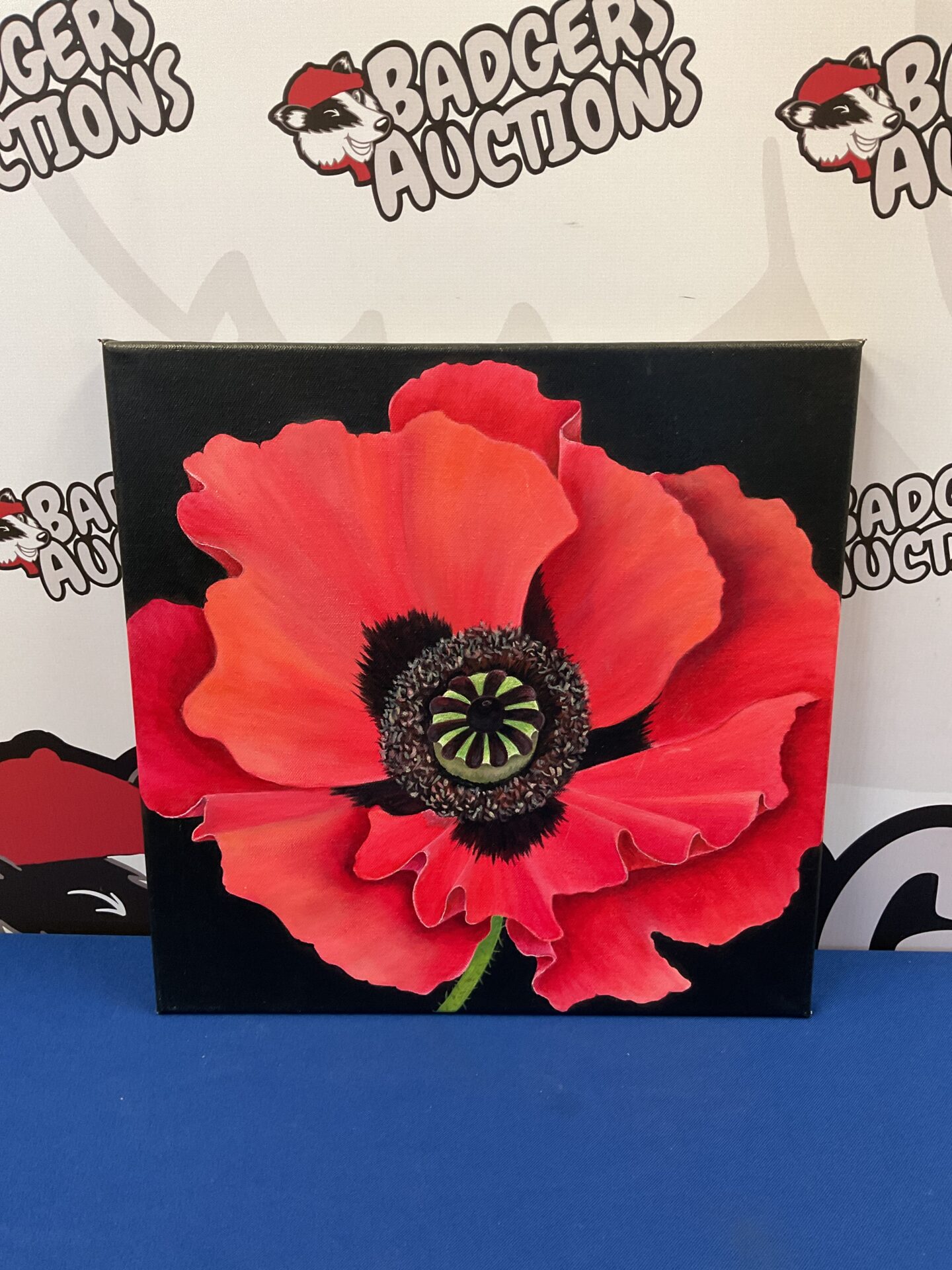 318 Original cynthia hatcher acrylic on canvas of a poppy