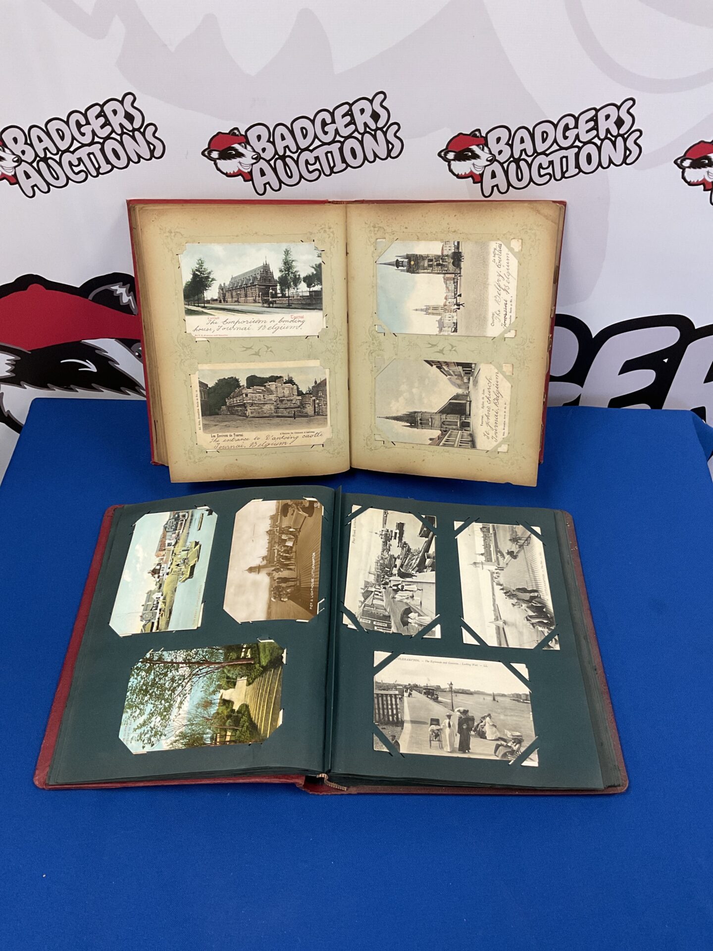 056 Two antique postcard albums