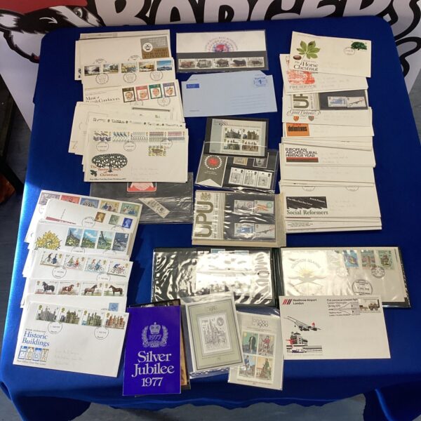 Vintage first day covers and stamp collection for philatelists.