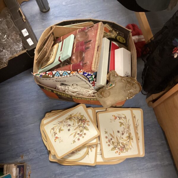 Vintage coasters and placemats lot for collectors and home decor.