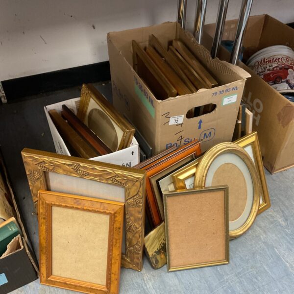 Large lot of vintage gilt picture frames for art and display.