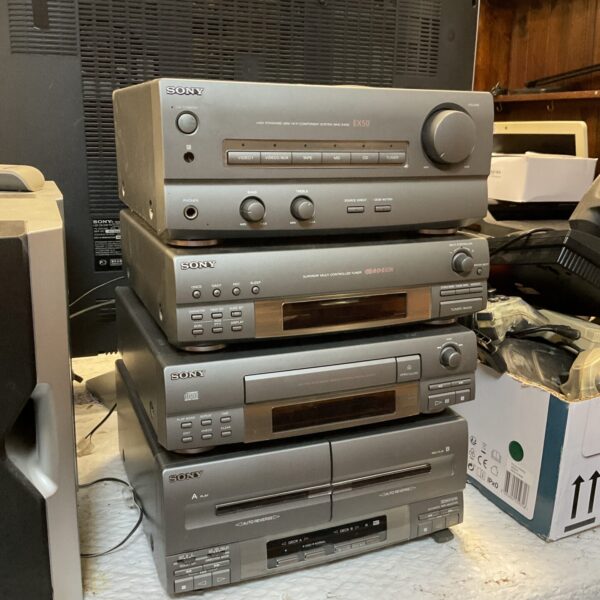 Vintage Sony EX50 hifi separates system components on display.
