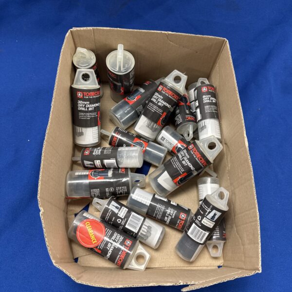 Assorted Tomecanic dry diamond drill bits for masonry drilling.