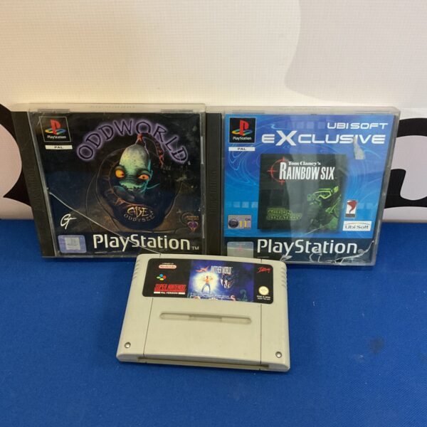 PlayStation and SNES games lot for retro gaming collectors.