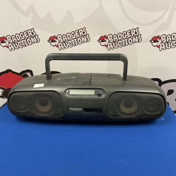Front view of vintage Panasonic RX-DS45 boombox with CD and cassette player.
