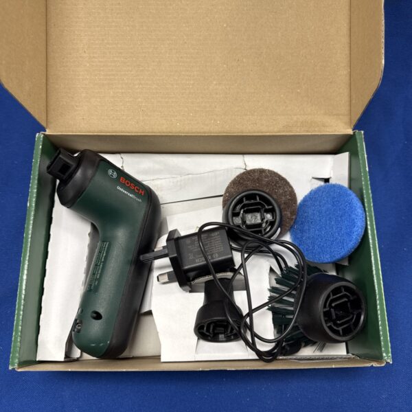 Bosch Universalbrush handheld cordless cleaning brush with charger.