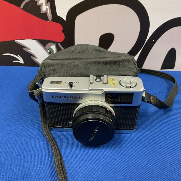 Vintage Olympus Trip 35 camera, a classic 35mm film camera.