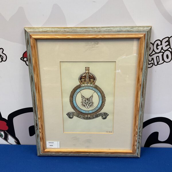 Vintage 1944 RAF Central Interpretation Unit watercolour painting.