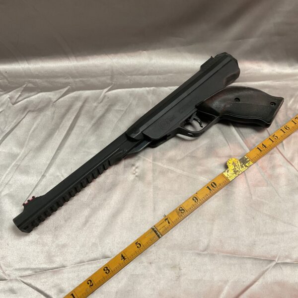 Close-up of the Sports Marketing SMK25 .22 Caliber air pistol.