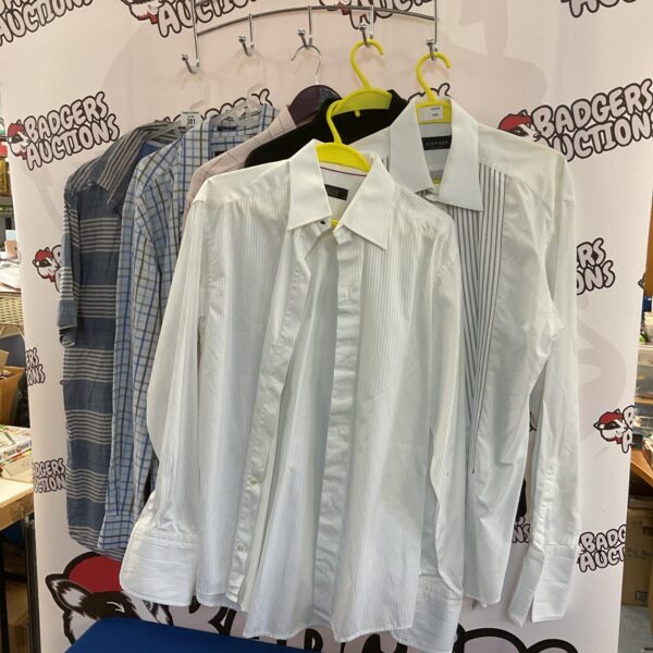 Lot of six gents cotton shirts including Canali and Gant brands.