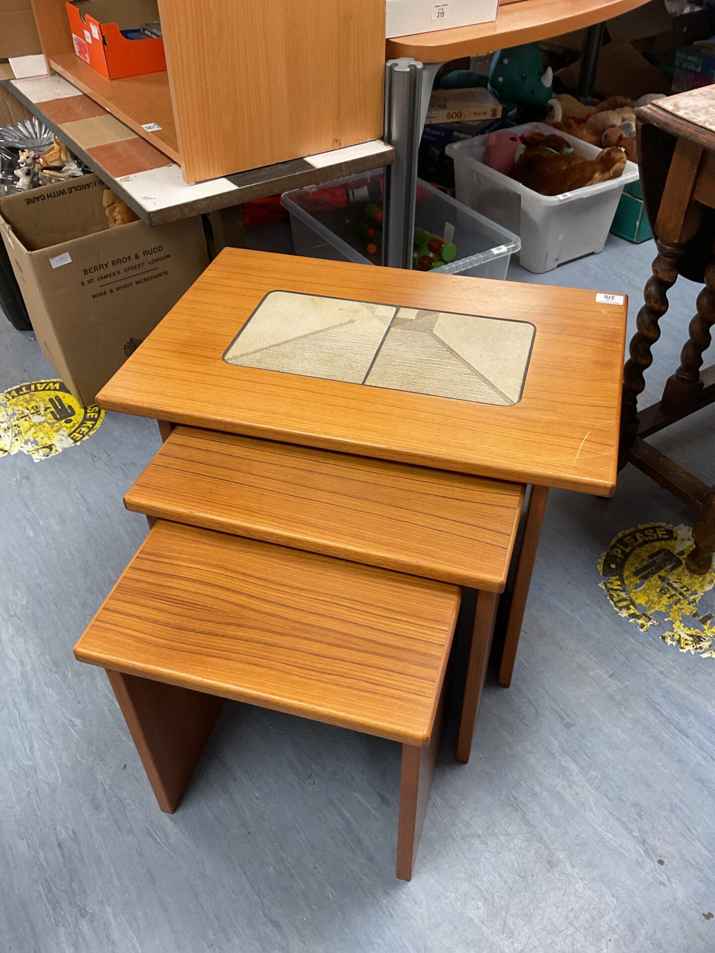 736 Retro nest of tile topped tables