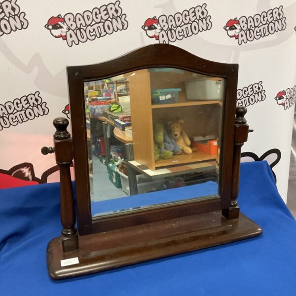 Vintage Ercol dressing table mirror in walnut finish.