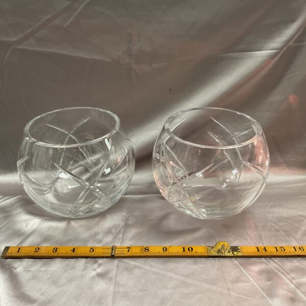 Pair of Waterford crystal bowls by John Rocha, elegant glassware.