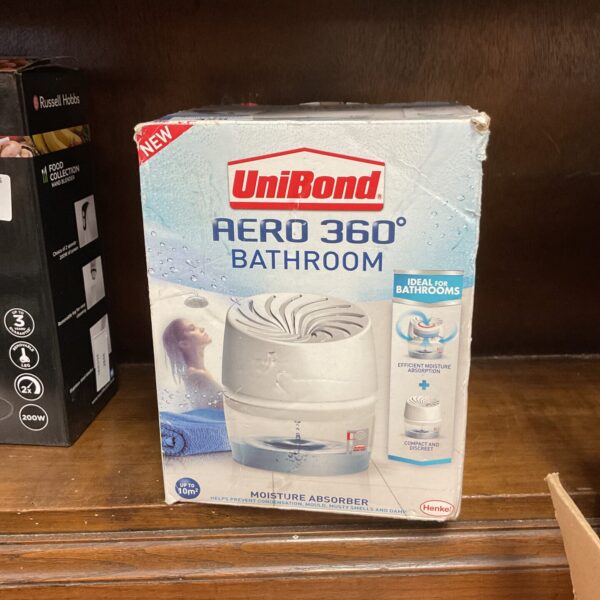 Unibond Aero 360 moisture absorber for bathroom damp control.