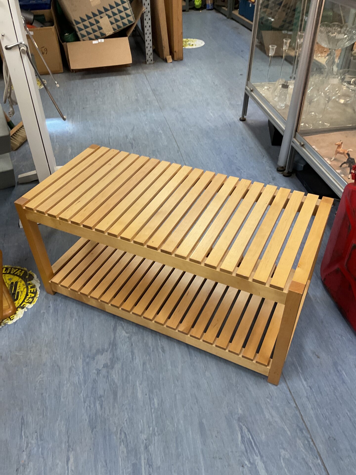 600 Teak shoe rack bench