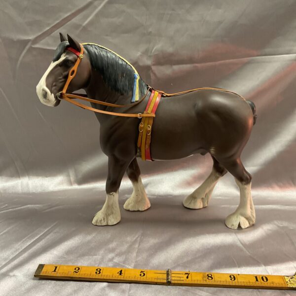 Vintage Beswick Clydesdale horse figurine with harness.