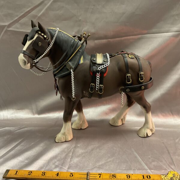 Detailed Beswick Clydesdale horse figurine with working harness.