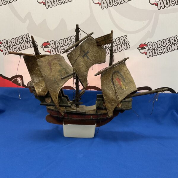 Antique Santa Maria ship model for restoration, detailed nautical decor.