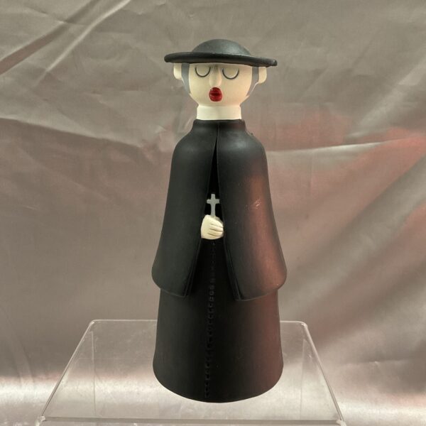 Vintage Agata Prado ceramic priest figure, Portuguese pottery.