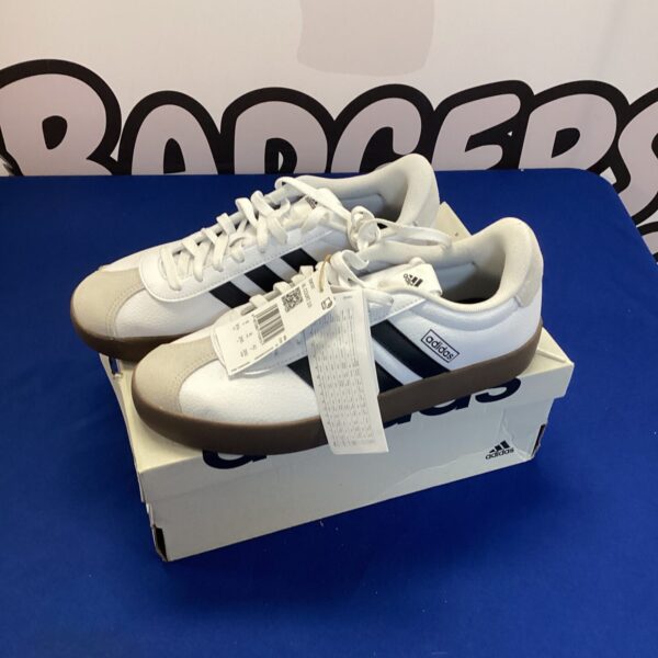 White Adidas VL Court 3.0 trainers size 8 with tags.