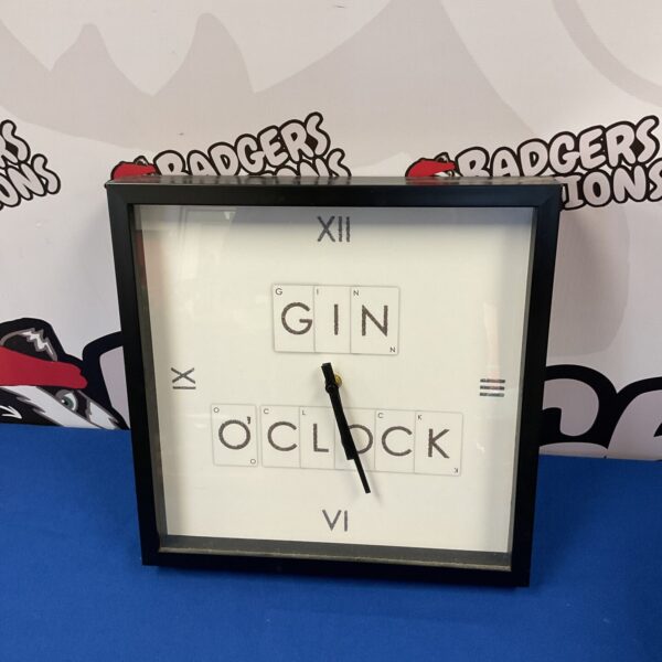 Gin O'Clock wall clock for kitchen or bar decor.