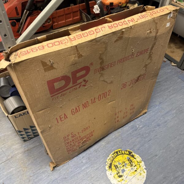 DP 36” Jogger indoor trampoline in original packaging.