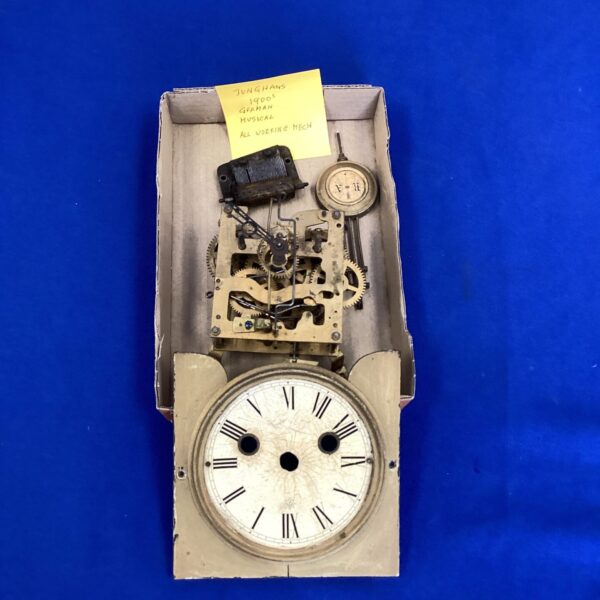 Antique Junghans musical movement mechanism, detailed view.