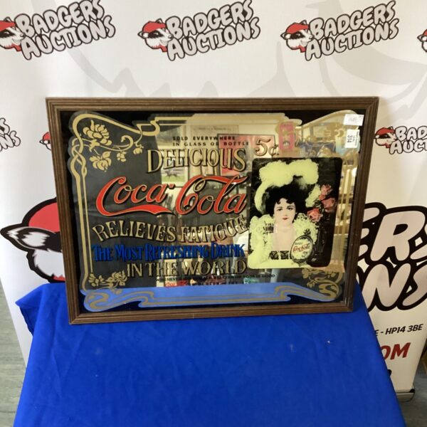 Vintage style Coca Cola mirror reproduction for wall decor.