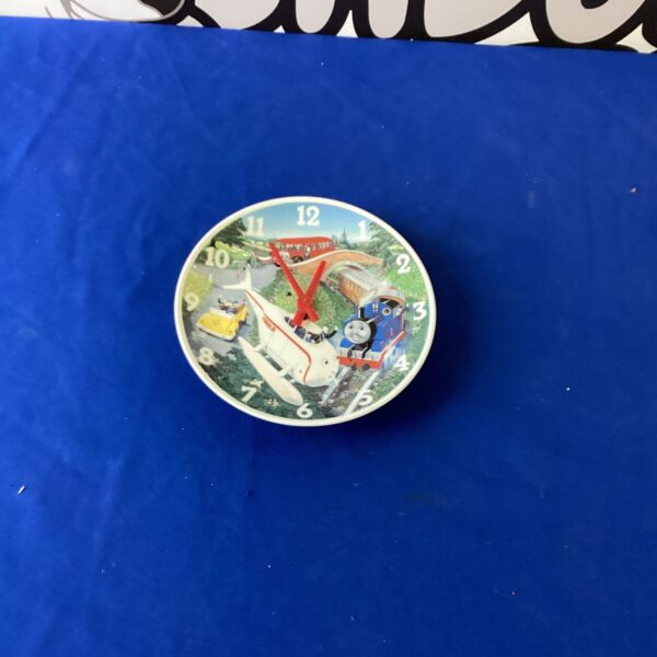 Colourful Thomas the Tank Engine wall clock for children's rooms.