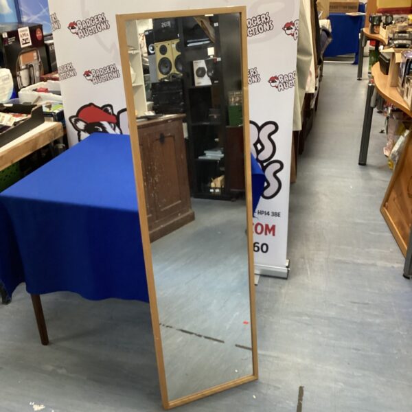Vintage wooden framed bedroom mirror, full length.
