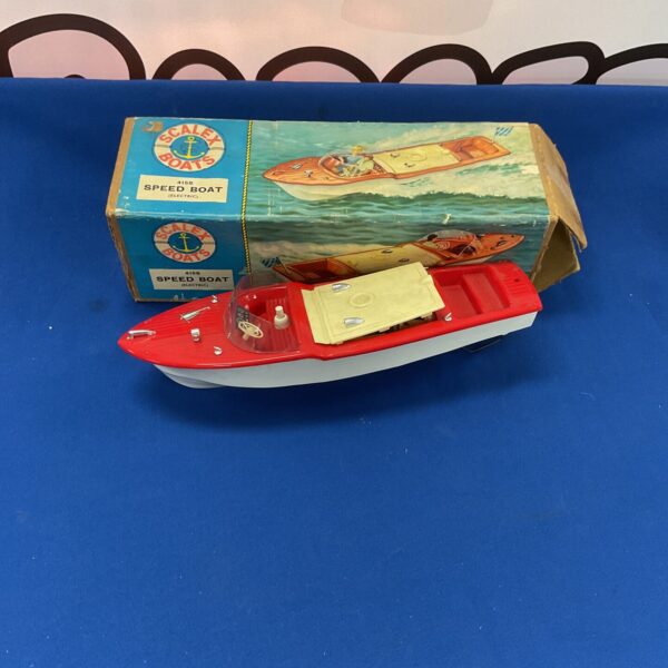 Vintage Scalex electric speed boat 415S in its original box.
