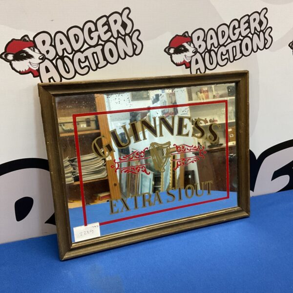 Vintage Guinness Extra Stout mirror for pub or bar decor.
