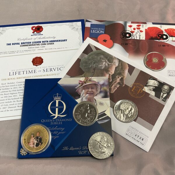Queen's Diamond Jubilee coin collection, commemorative British coins.