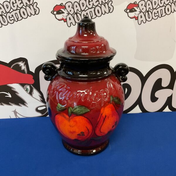 Vintage West German pottery rumtopf with vibrant Fat Lava glaze.