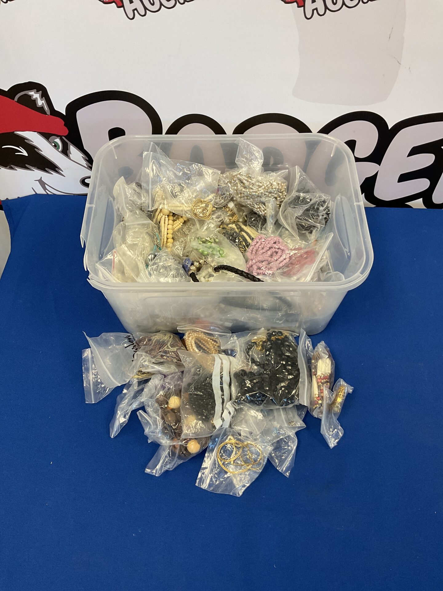 085 Box full of costume jewellery