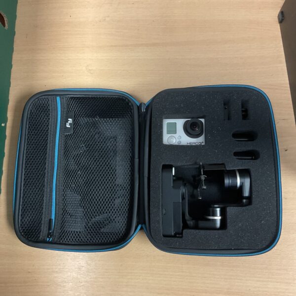 GoPro Hero 3 action camera with gimbal stabilizer in case.